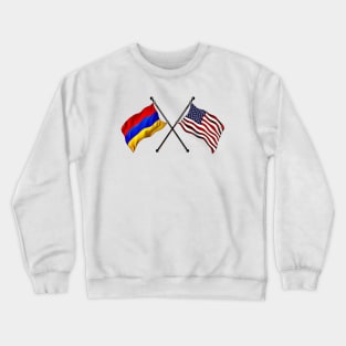 Armenian and USA Flags Crewneck Sweatshirt